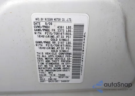 2010 Nissan Rogue S из США, поврежденный, VIN JN8AS5MV2AW105871